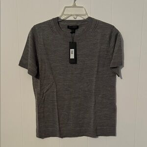100% Wool Banana Republic Charcoal Short Sleeve Knit Tee
